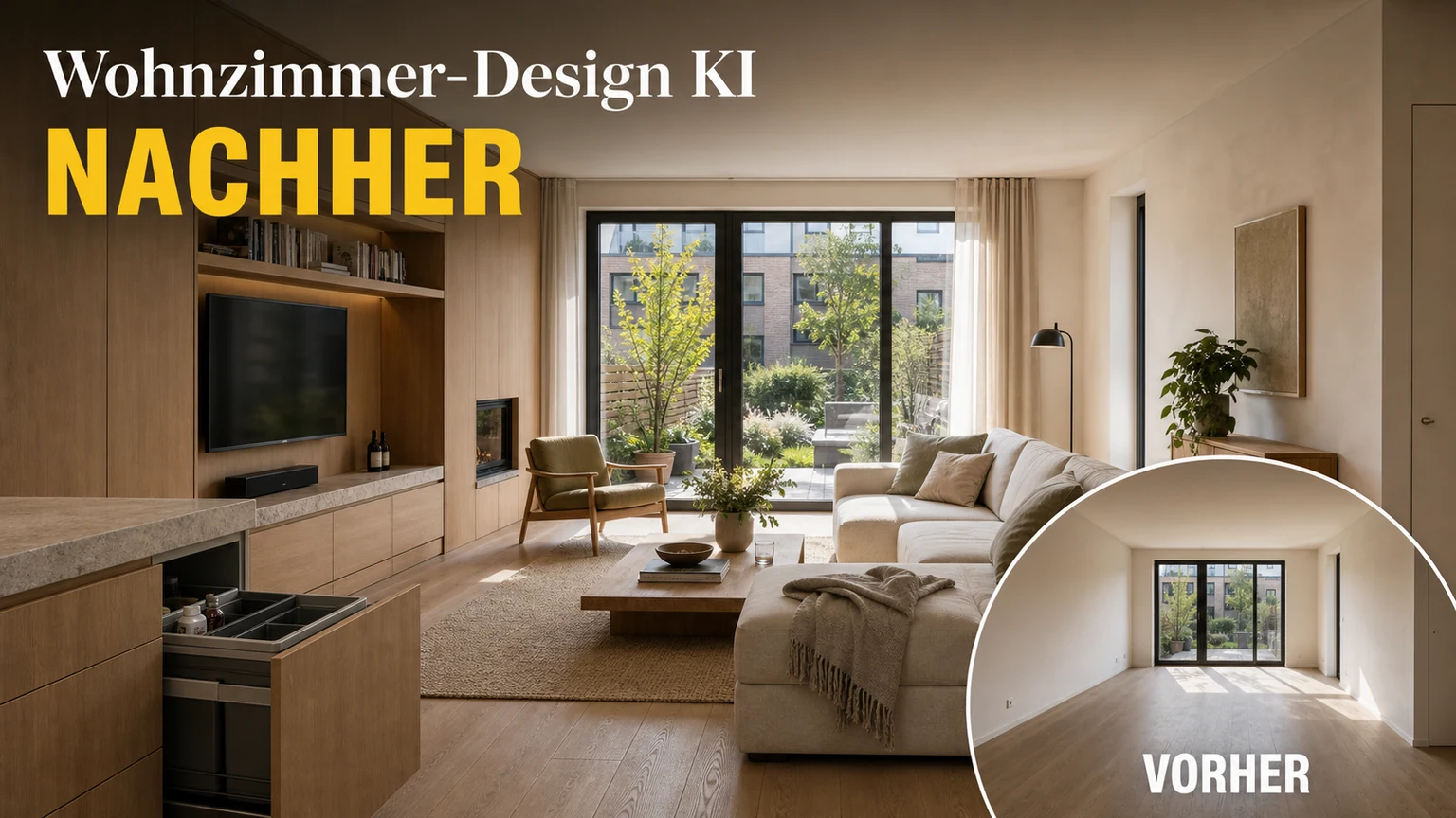 Wohnzimmerdesign KI