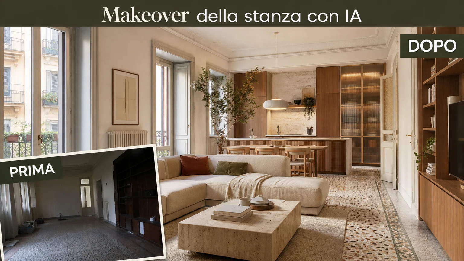 Makeover della stanza con IA